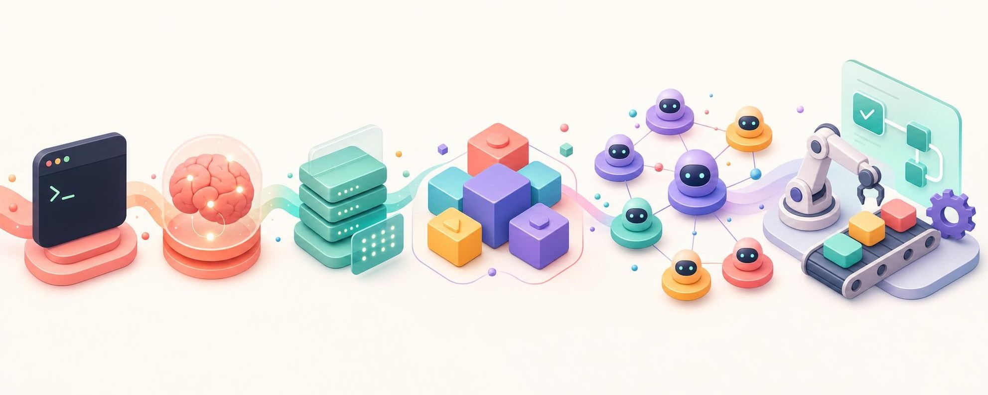 Ilustração do módulo Comandos, slash commands e workflows reutilizáveis