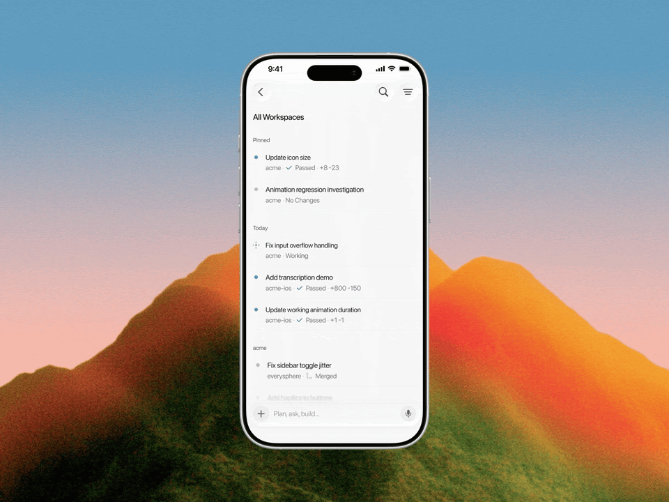 Cursor para iOS em uso