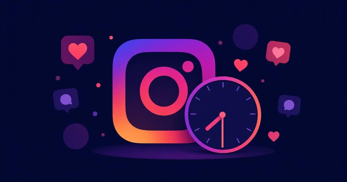 Ilustração representando os melhores horários para postar no Instagram