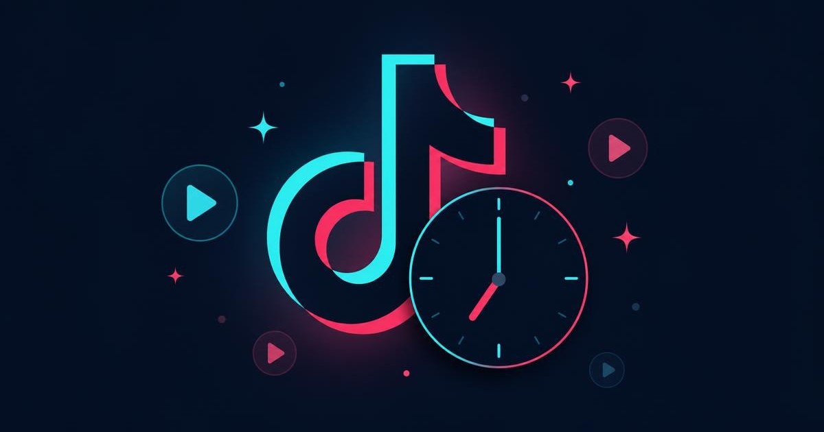 Ilustração representando os melhores horários para postar no TikTok