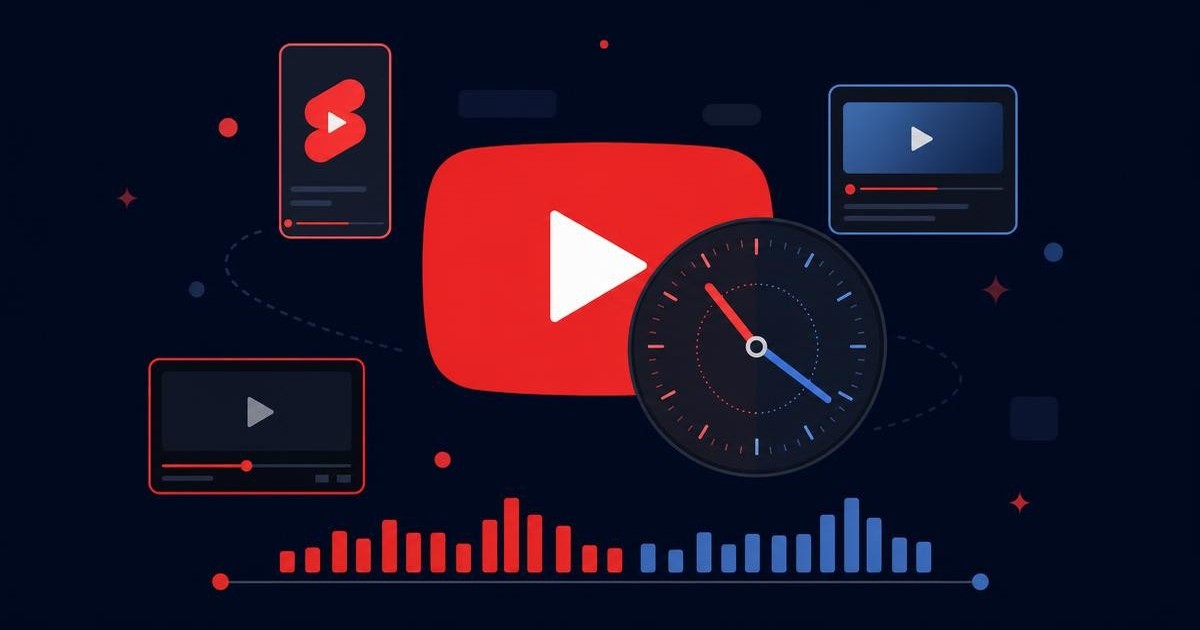 Ilustração representando os melhores horários para postar no YouTube