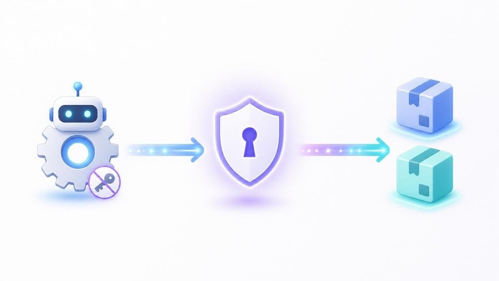 Fluxo do Trusted Publishing: o GitHub Actions prova a identidade via OIDC e publica no PyPI e no npm, sem token guardado