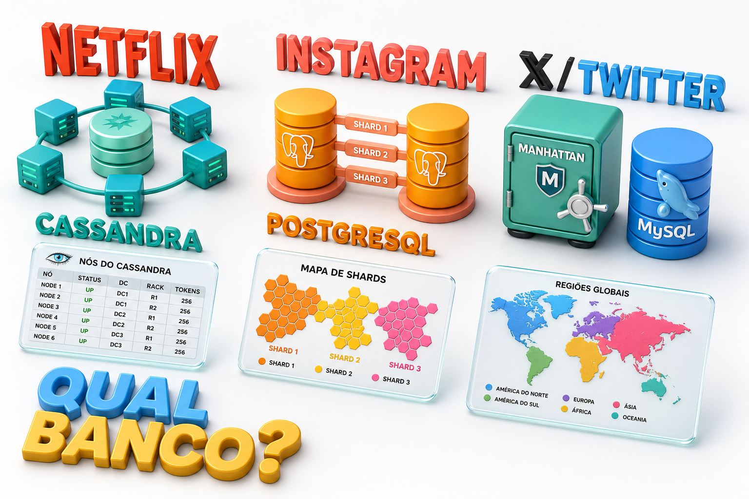 Qual banco a Netflix, o Instagram e o X realmente usam? Cassandra, PostgreSQL, Manhattan — e o mito do Redis