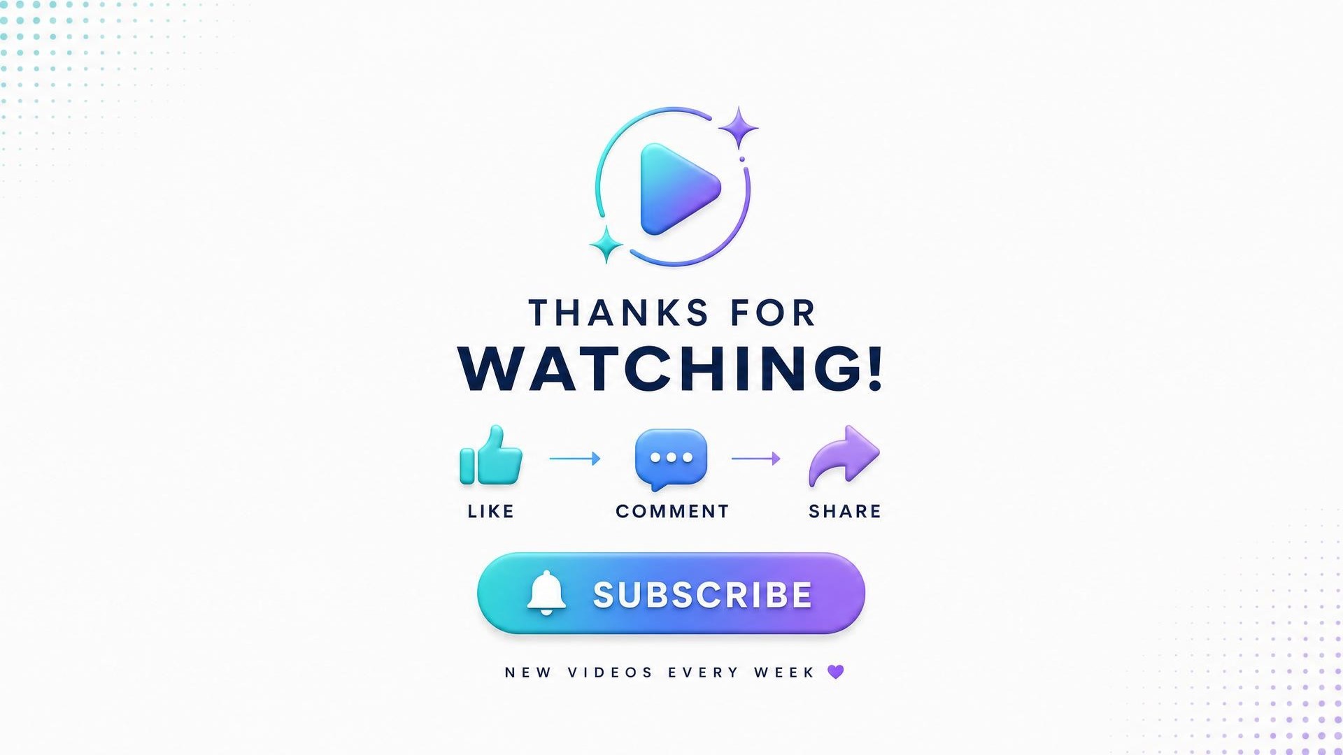 Mockup de end card limpo com logo, botão e pouco texto