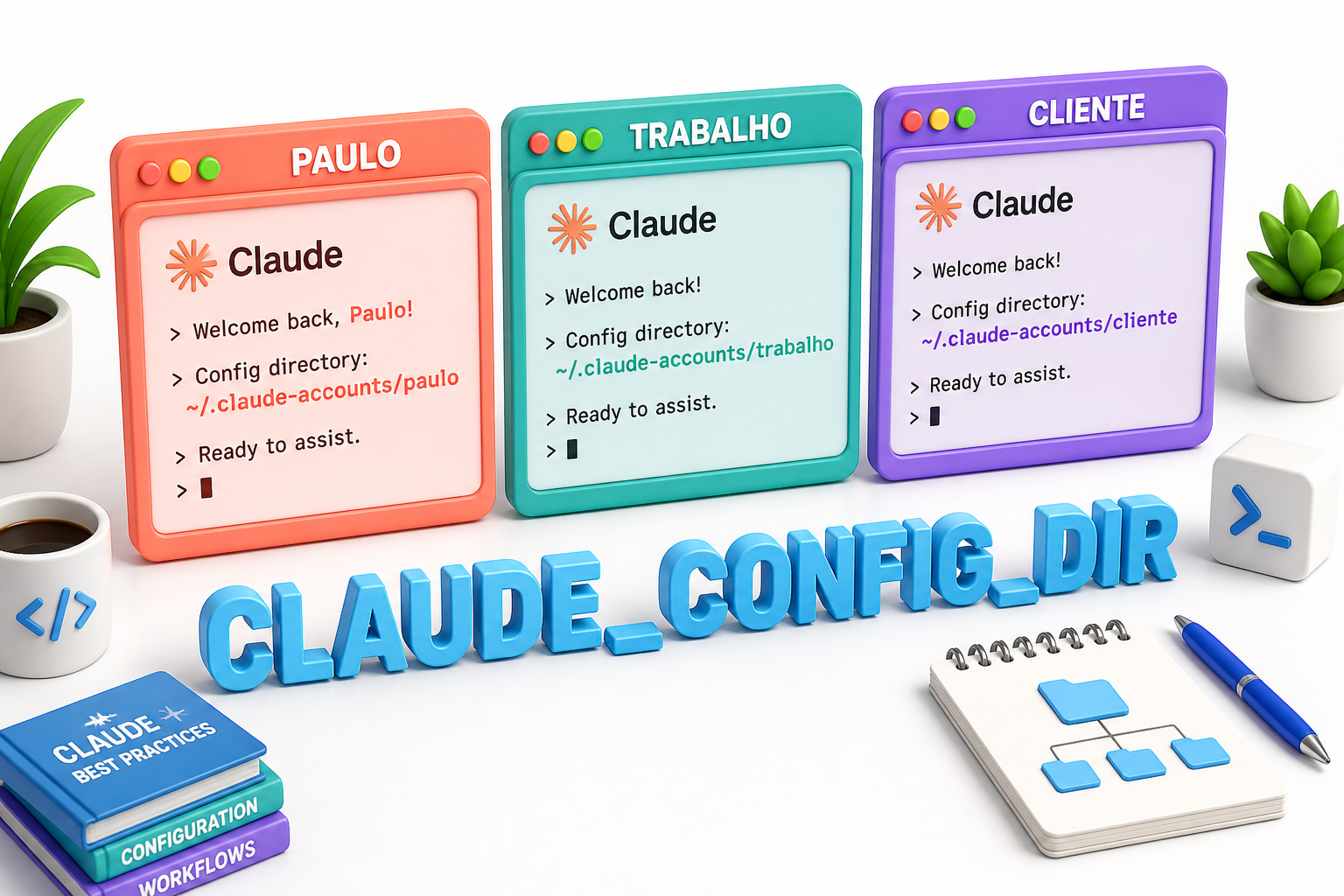 Várias contas no Claude Code no mesmo Mac: CLAUDE_CONFIG_DIR é oficial — e o isolamento ainda vaza