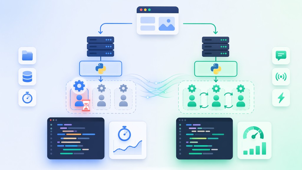 WSGI vs ASGI na prática: entenda as diferenças, desempenho, concorrência e como escolher entre Django e FastAPI para aplicações escaláveis